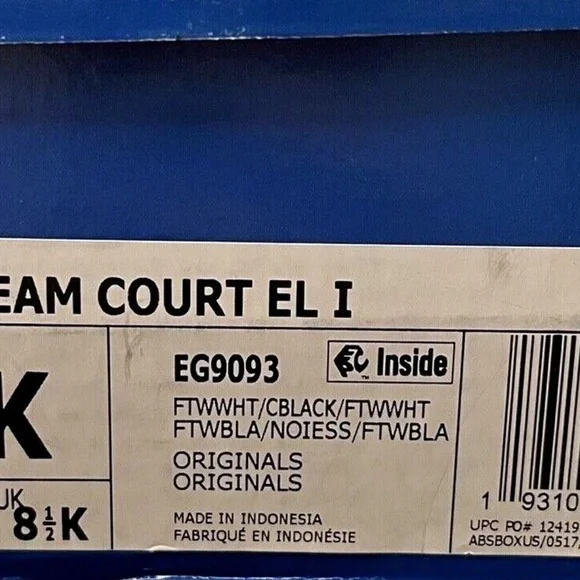 adidas Originals Toddler Boys Team Court Sneaker Sz 9 White Black Casual Comfy - Picture 8 of 11